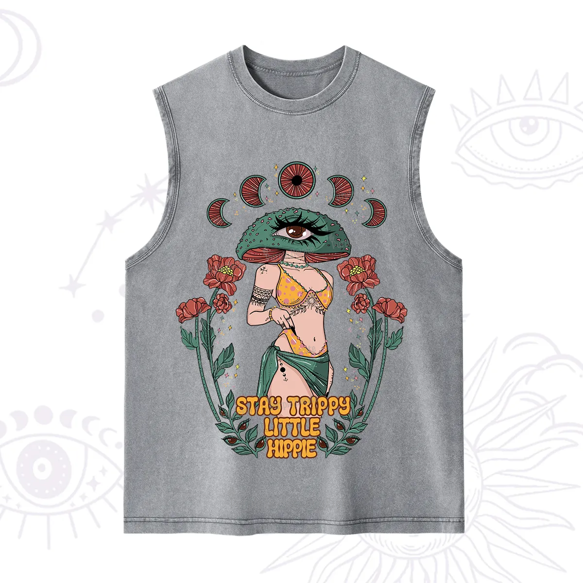 Purplehecate Stay Trippy Little Hippie Washed Tank