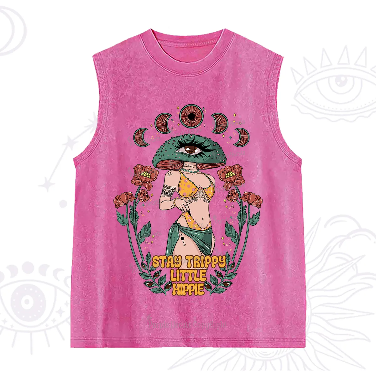 Purplehecate Stay Trippy Little Hippie Washed Tank