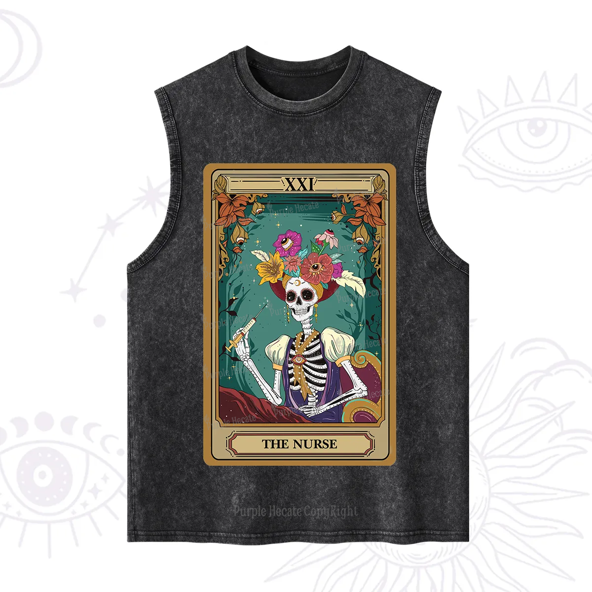 Purplehecate The Nurse Funny Tarot Card Washed Tank