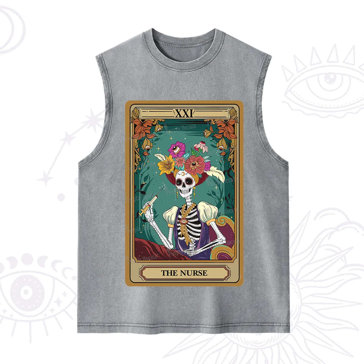 Purplehecate The Nurse Funny Tarot Card Washed Tank