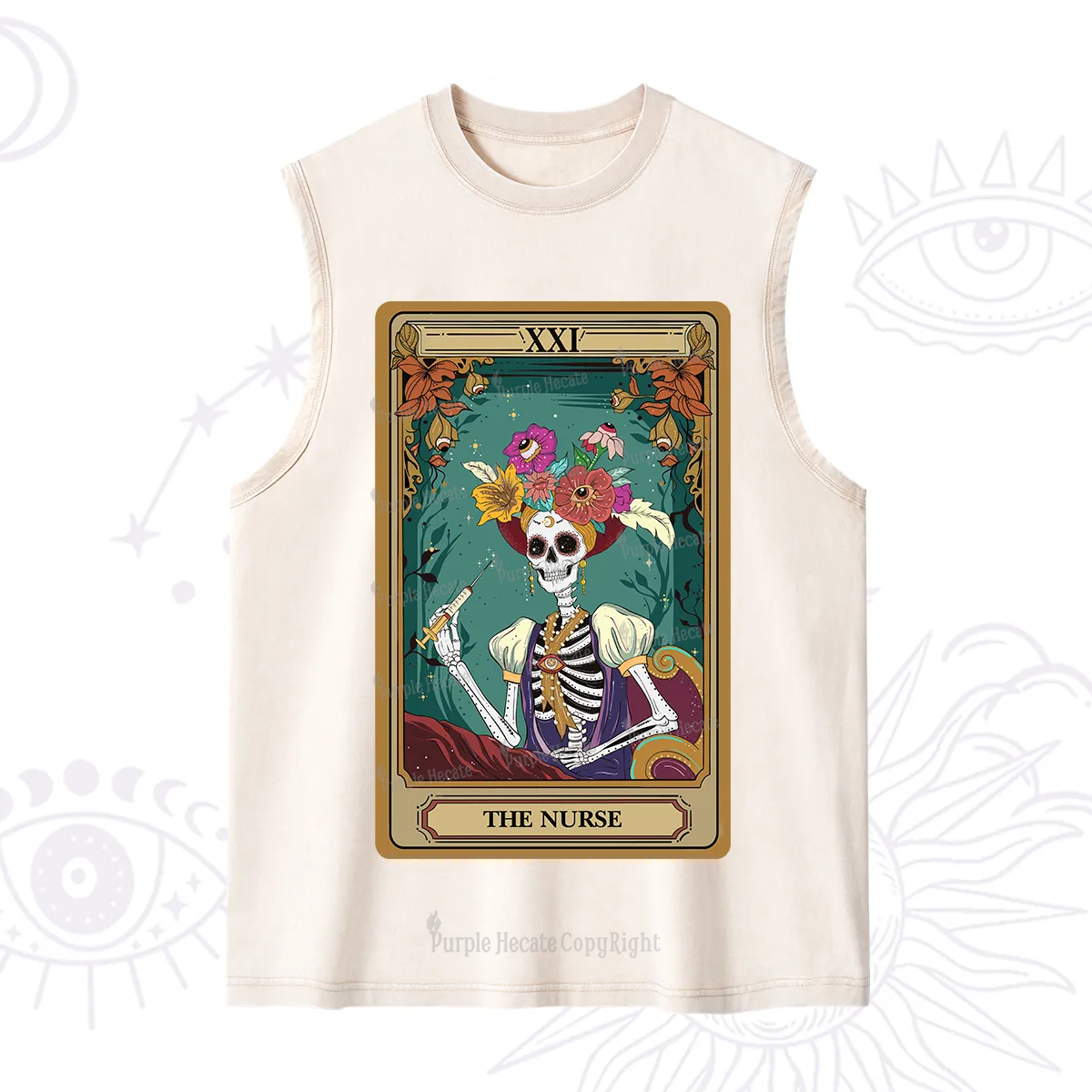 Purplehecate The Nurse Funny Tarot Card Washed Tank