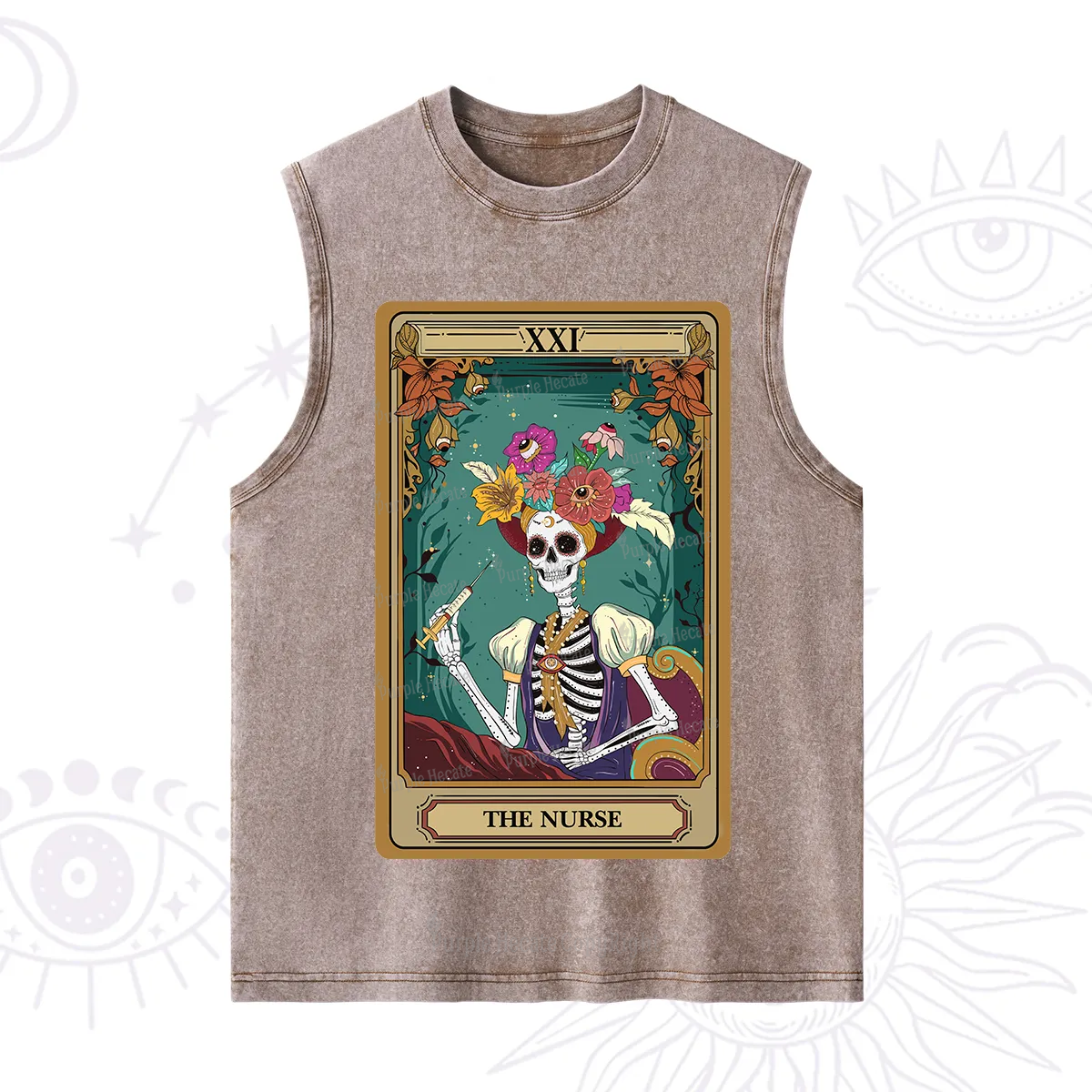 Purplehecate The Nurse Funny Tarot Card Washed Tank