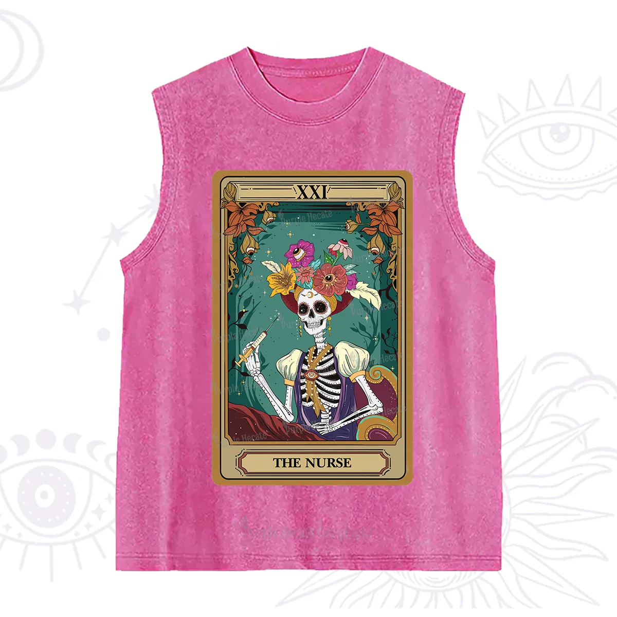 Purplehecate The Nurse Funny Tarot Card Washed Tank