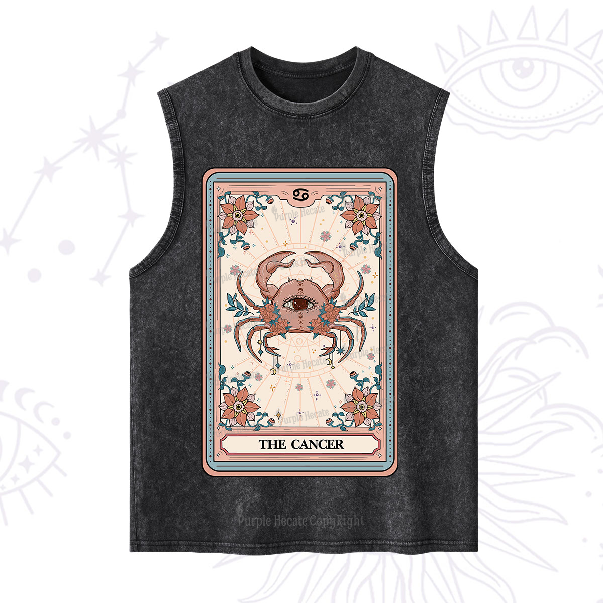 Purplehecate The Cancer Tarot Card Washed Tank