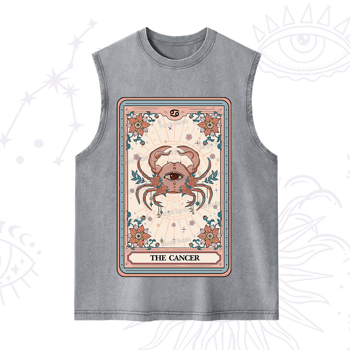 Purplehecate The Cancer Tarot Card Washed Tank