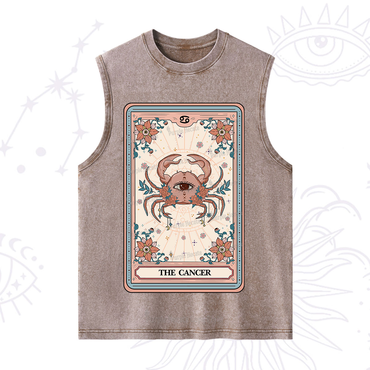 Purplehecate The Cancer Tarot Card Washed Tank