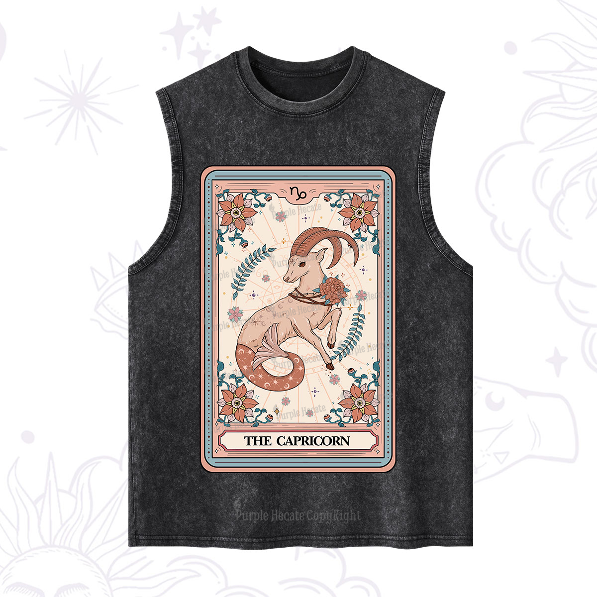 Purplehecate The Capricorn Tarot Card Washed Tank