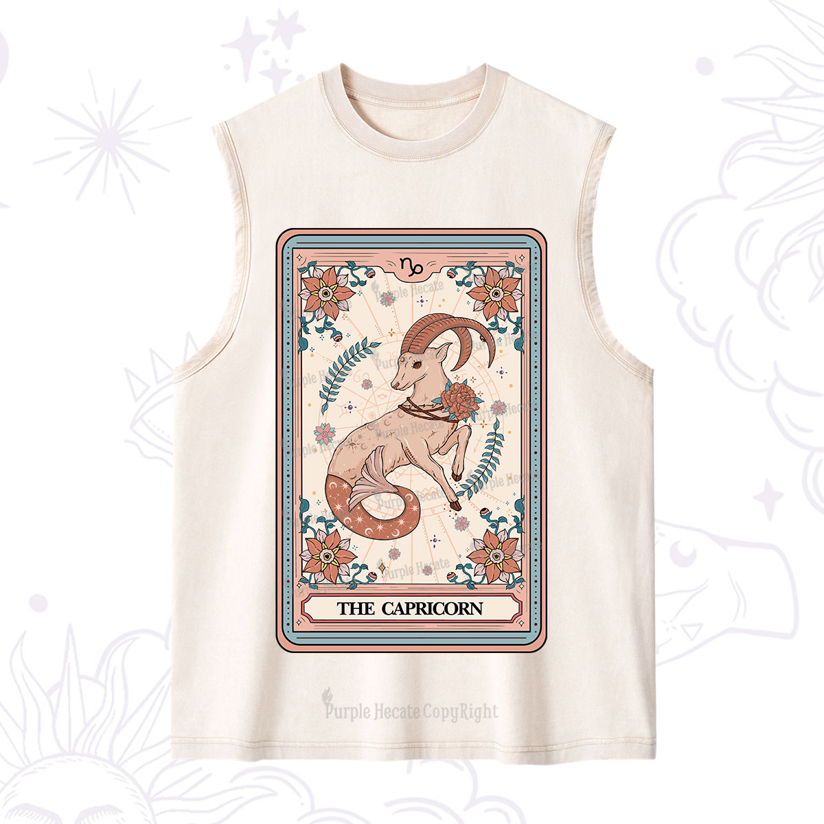 Purplehecate The Capricorn Tarot Card Washed Tank