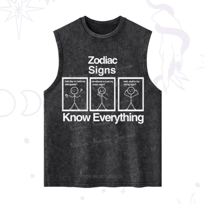 Purplehecate Zodiac Signs Know Everything Washed Tank