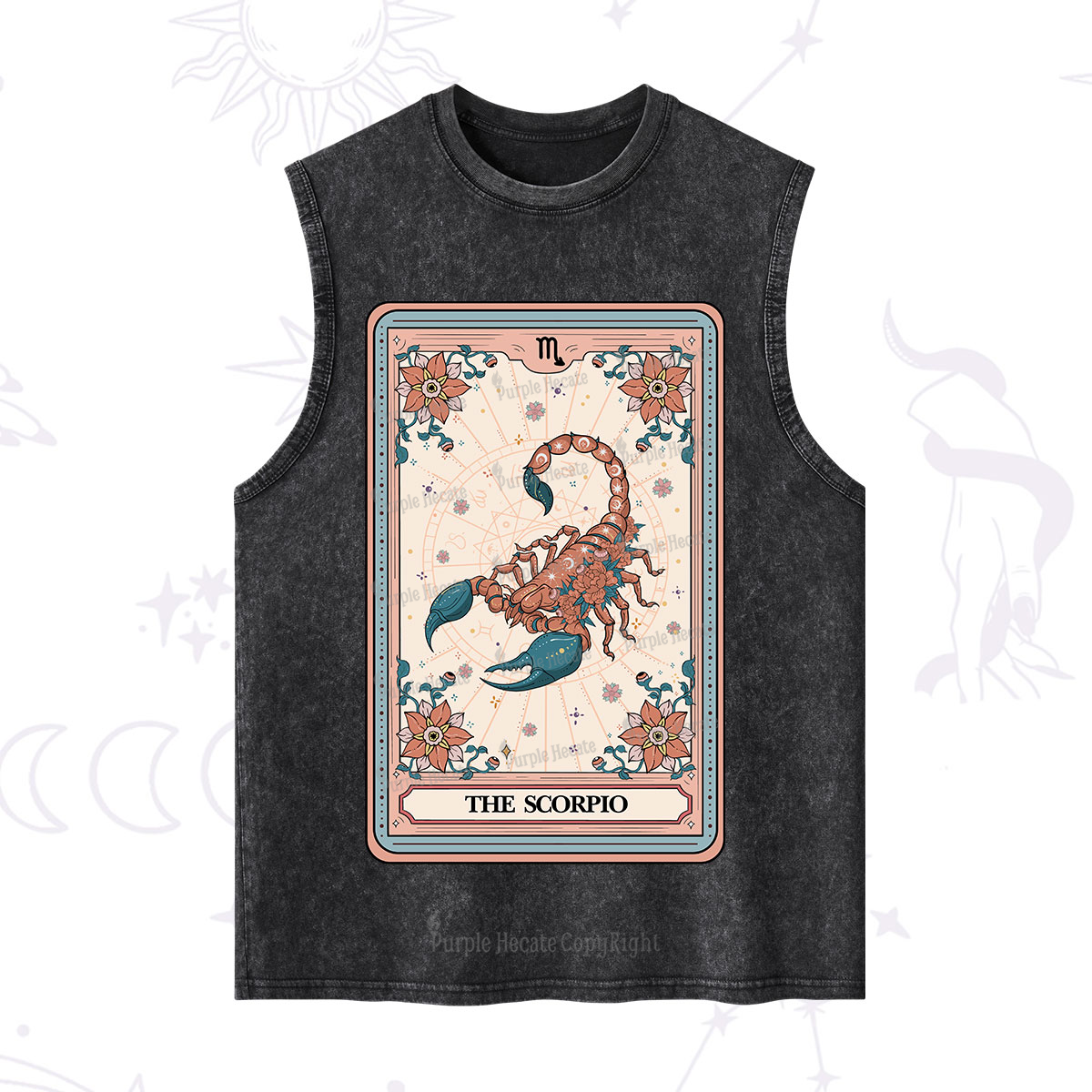 Purplehecate The Scorpio Tarot Card Washed Tank