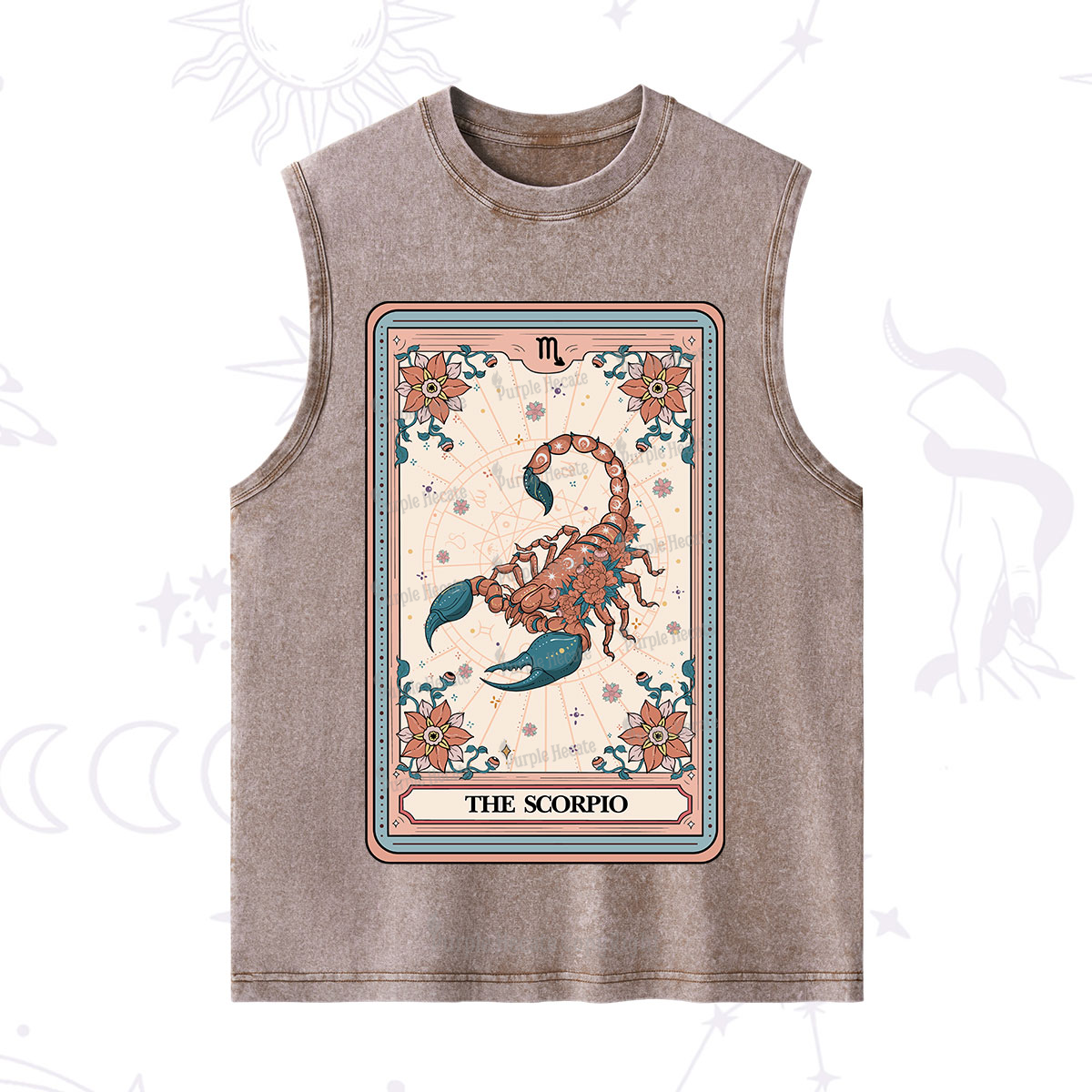 Purplehecate The Scorpio Tarot Card Washed Tank