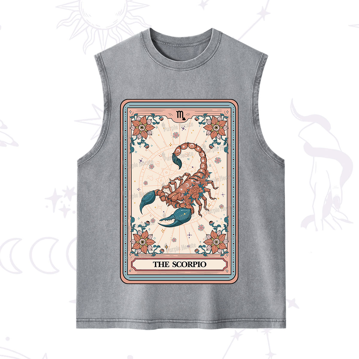 Purplehecate The Scorpio Tarot Card Washed Tank
