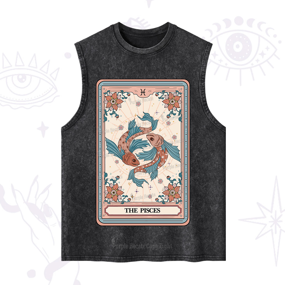 Purplehecate The Pisces Tarot Card Washed Tank