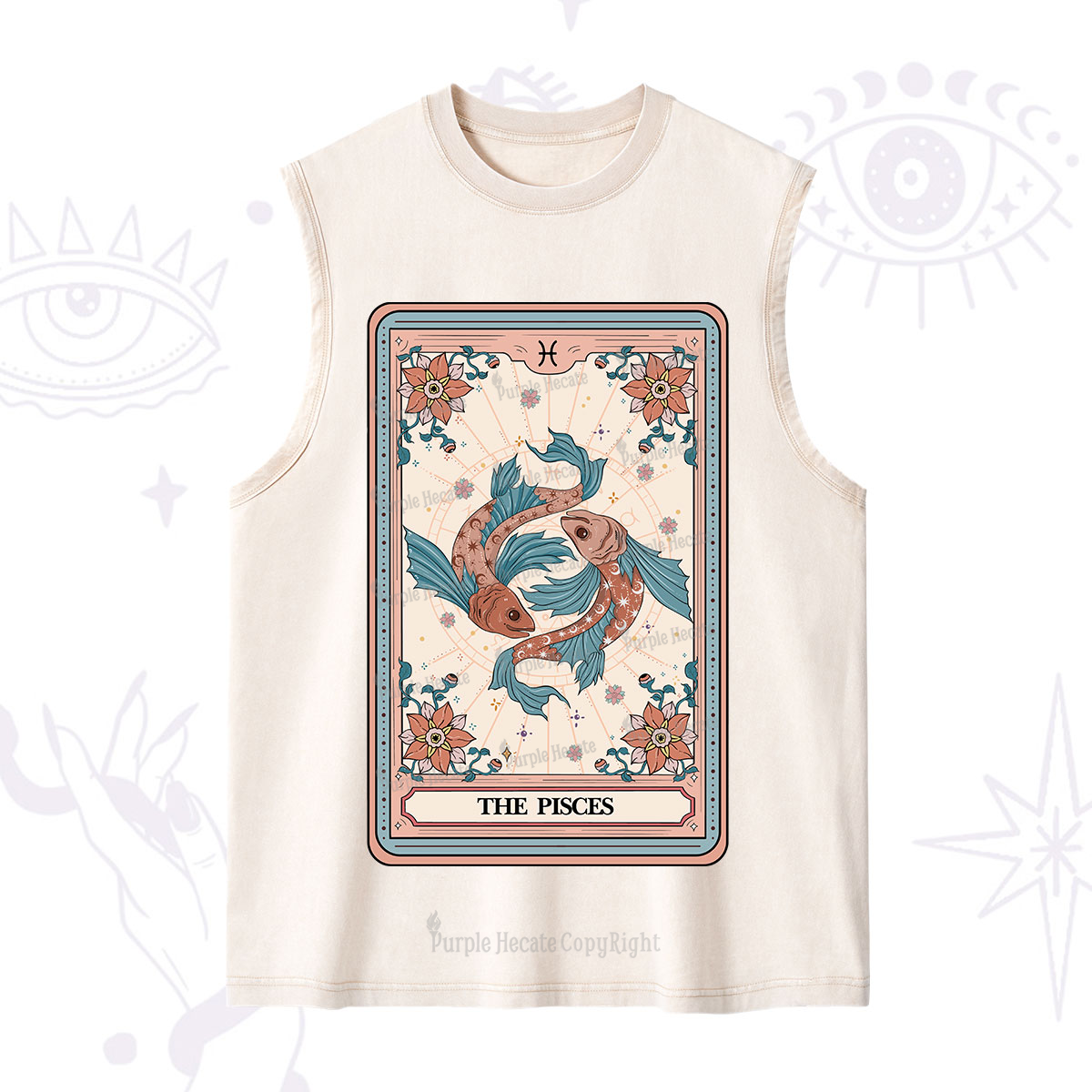 Purplehecate The Pisces Tarot Card Washed Tank