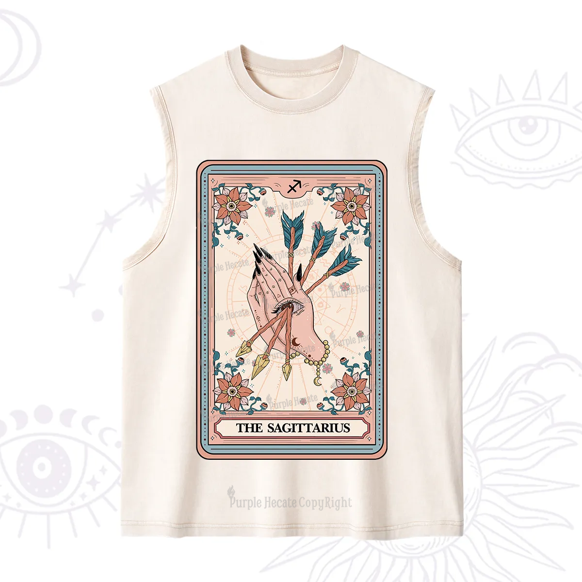 Purplehecate The Sagittarius Tarot Card Washed Tank