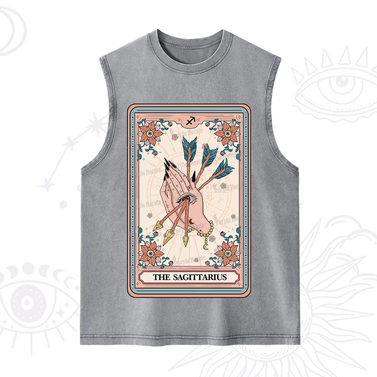 Purplehecate The Sagittarius Tarot Card Washed Tank