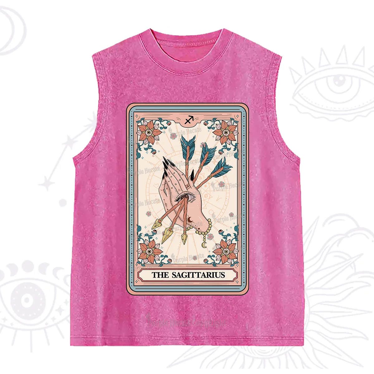 Purplehecate The Sagittarius Tarot Card Washed Tank