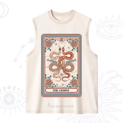 Purplehecate The Gemini Tarot Card Washed Tank