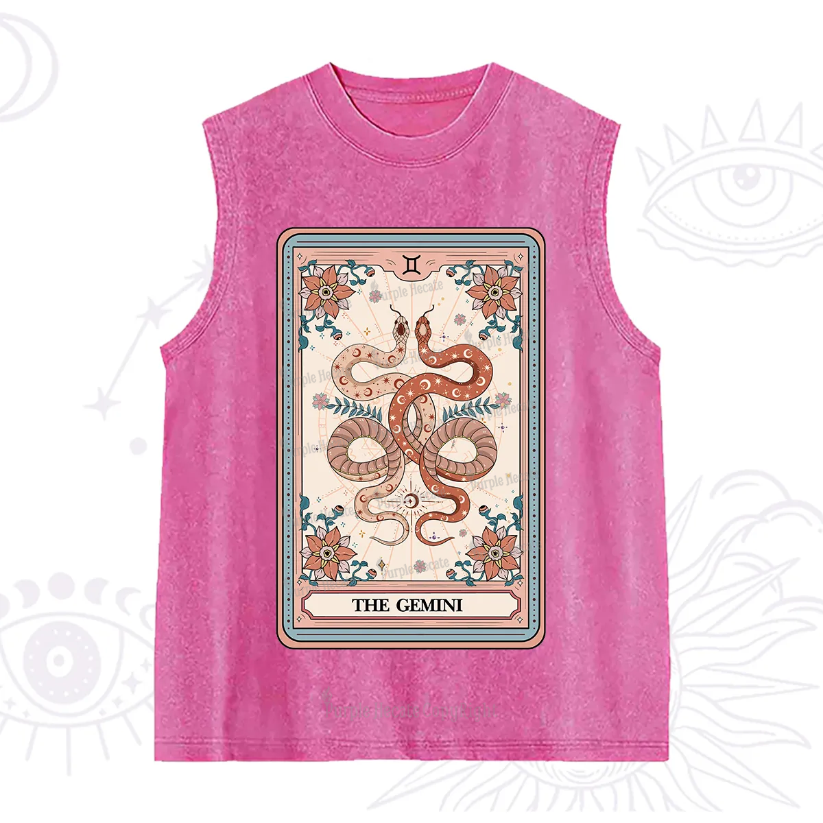 Purplehecate The Gemini Tarot Card Washed Tank