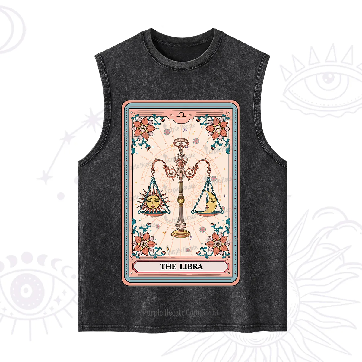 Purplehecate The Libra Tarot Card Washed Tank