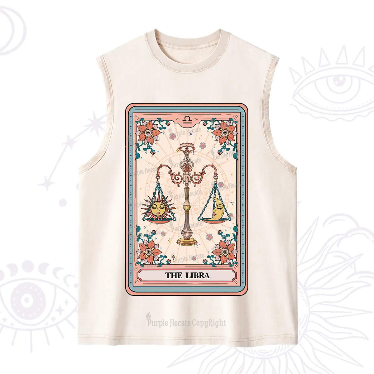 Purplehecate The Libra Tarot Card Washed Tank