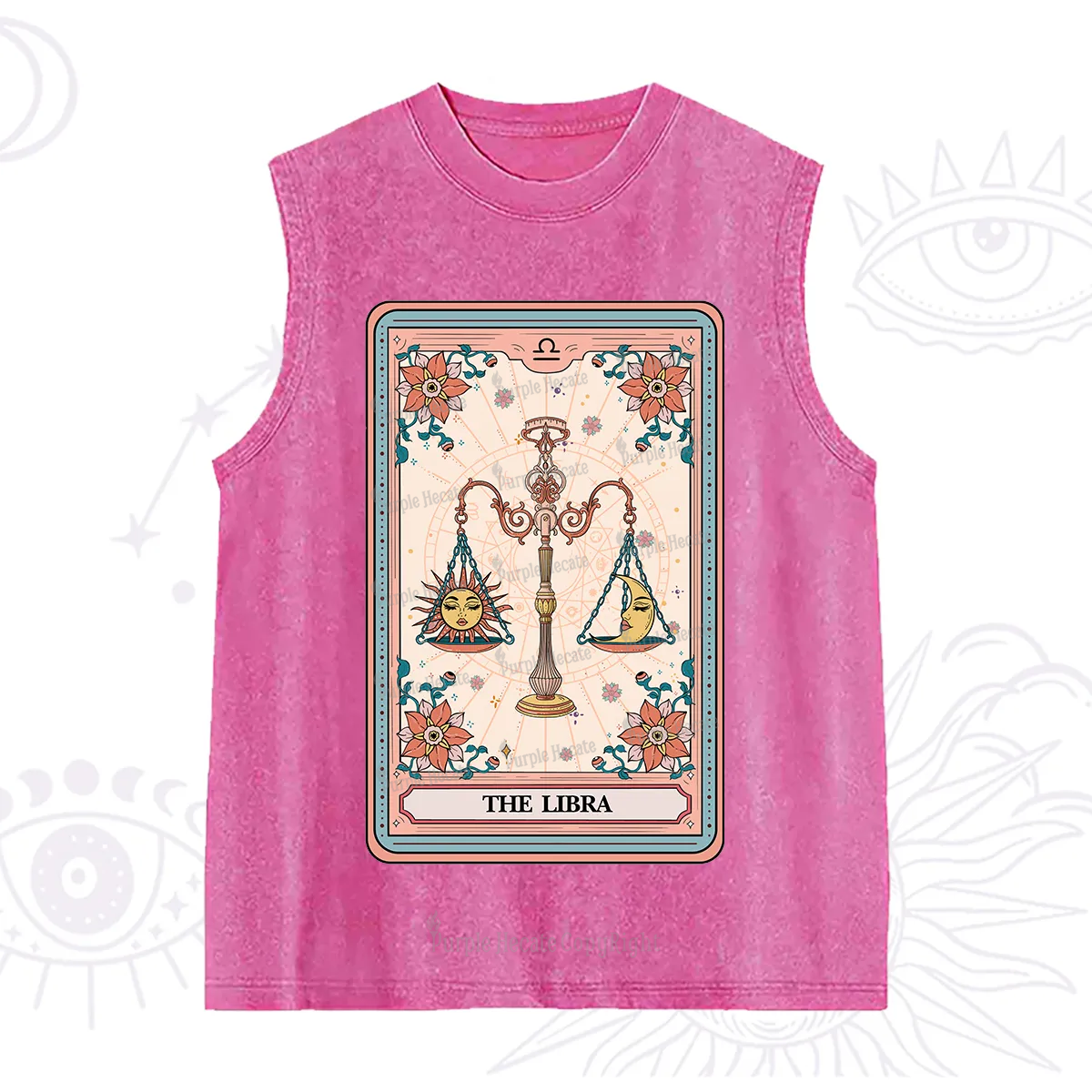 Purplehecate The Libra Tarot Card Washed Tank