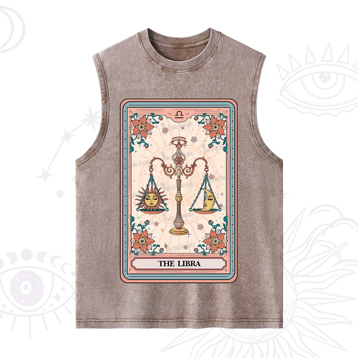 Purplehecate The Libra Tarot Card Washed Tank