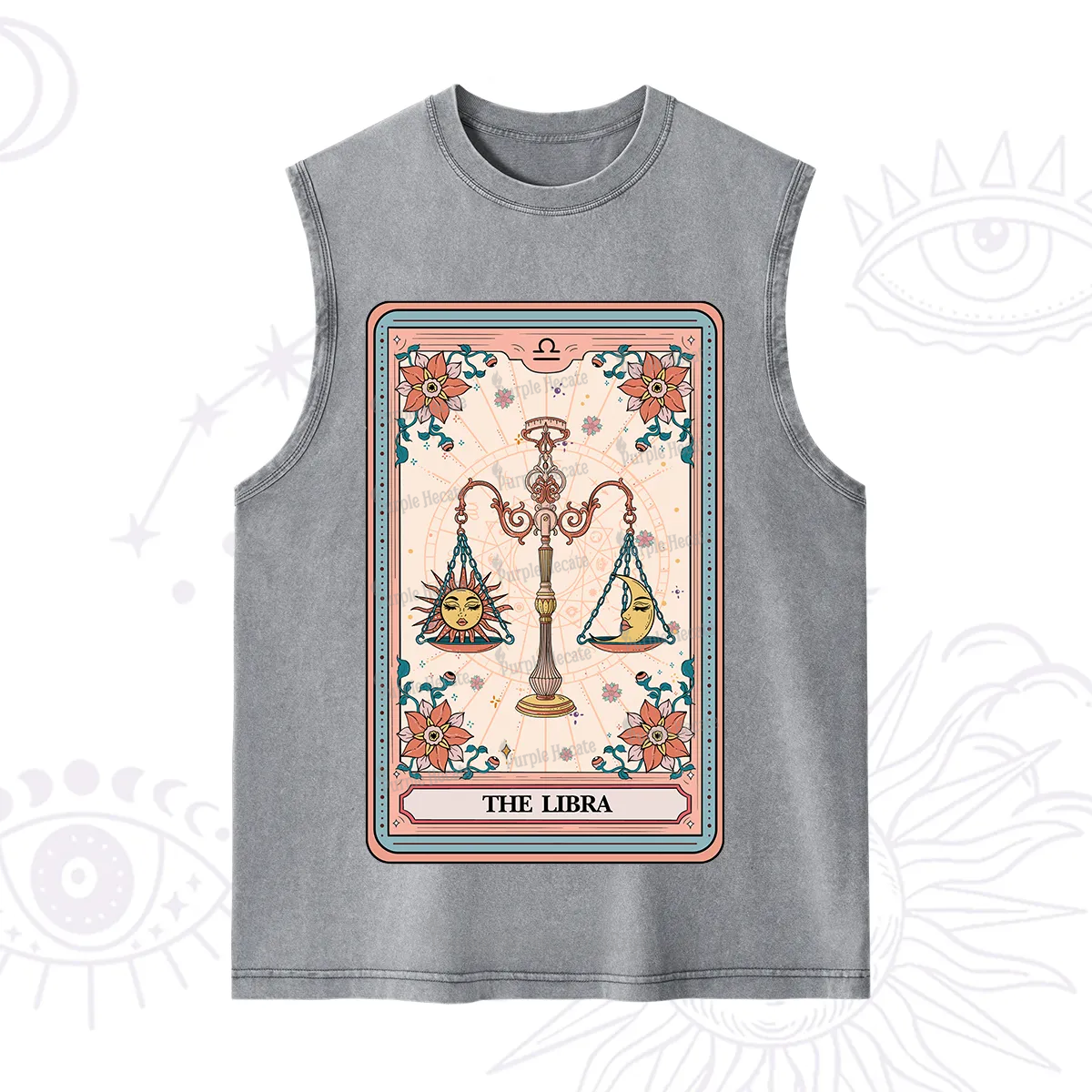 Purplehecate The Libra Tarot Card Washed Tank