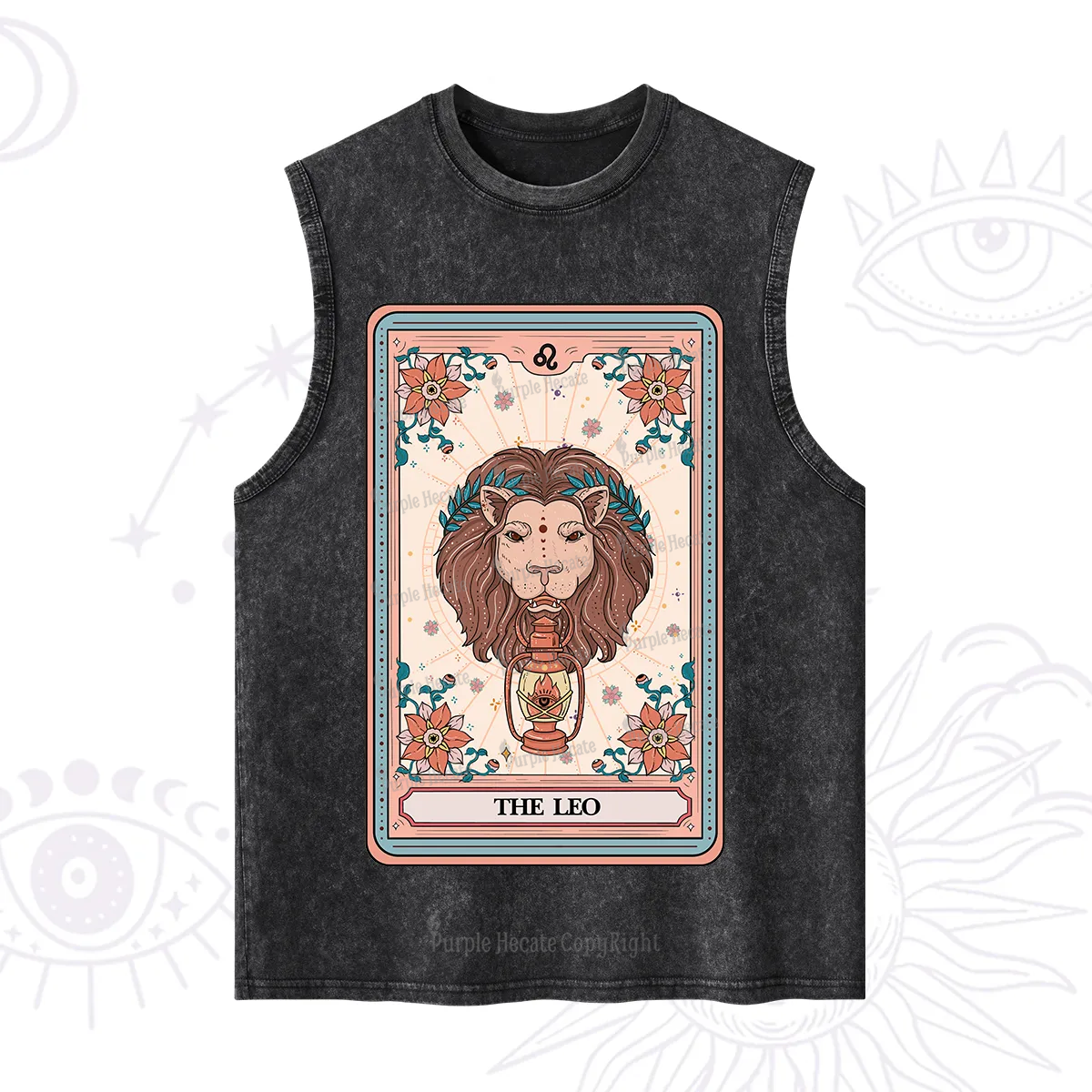 Purplehecate The Leo Tarot Card Washed Tank