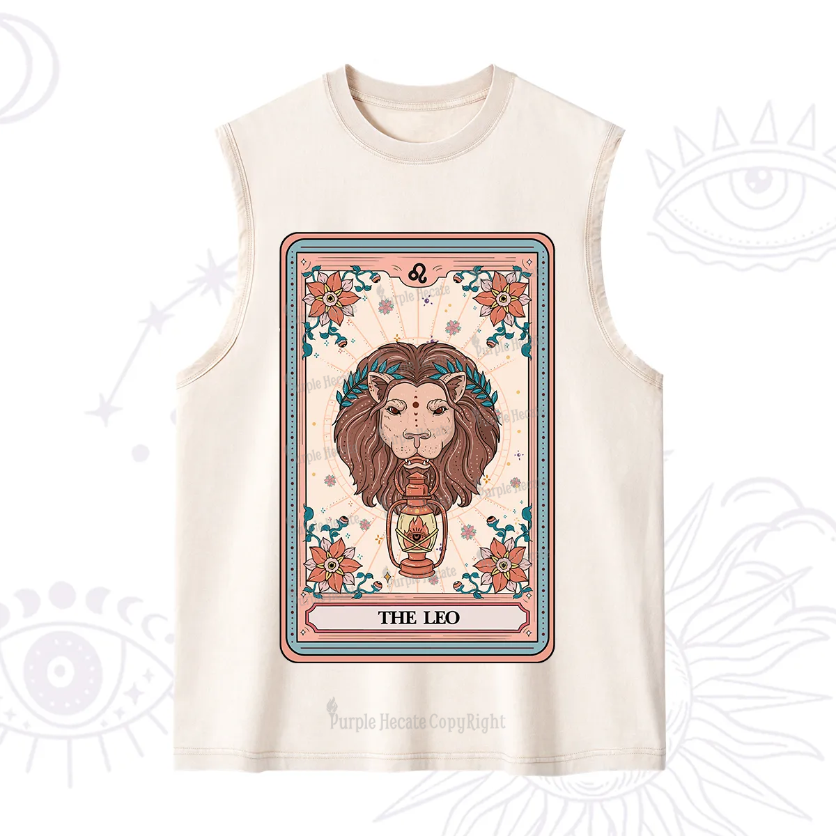 Purplehecate The Leo Tarot Card Washed Tank
