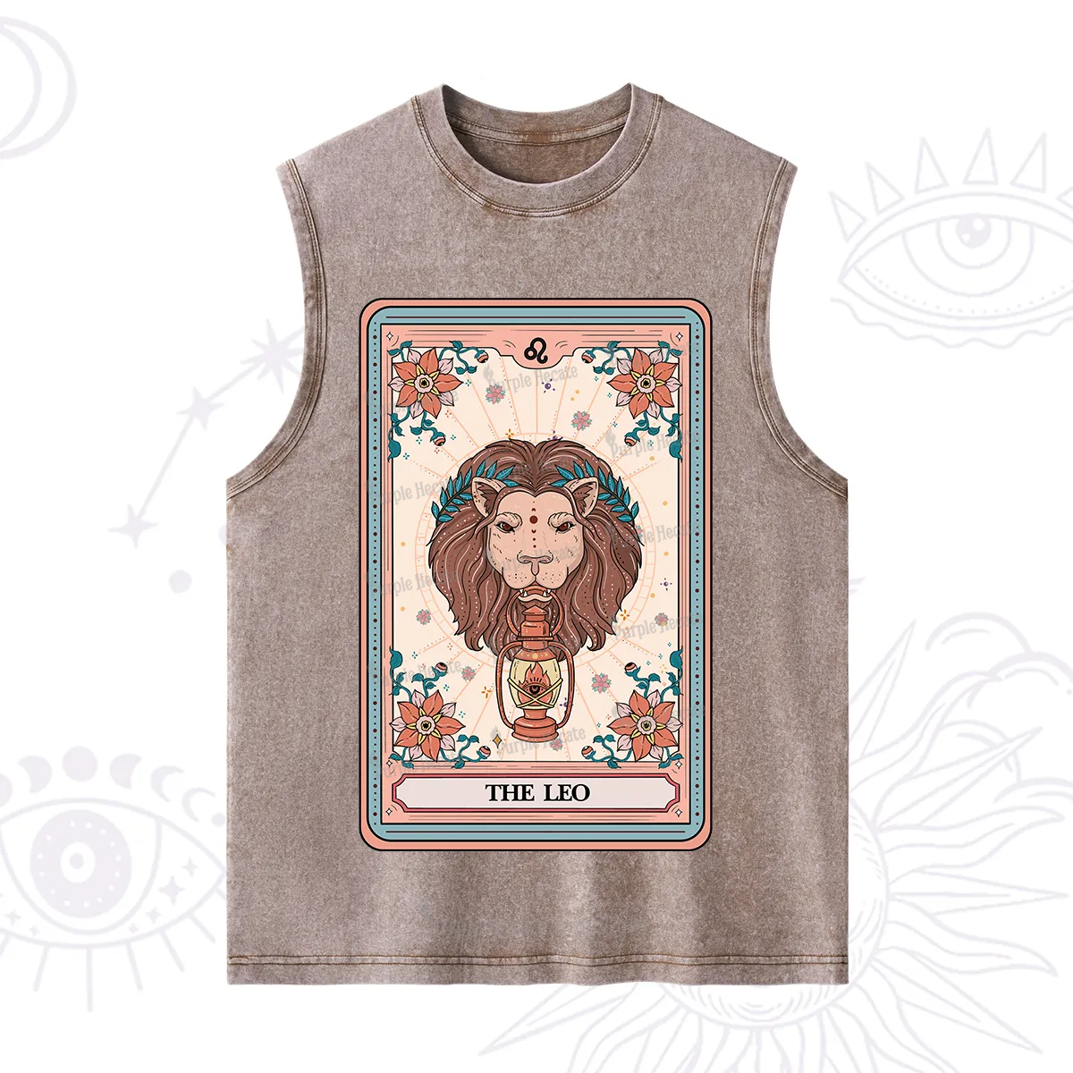 Purplehecate The Leo Tarot Card Washed Tank