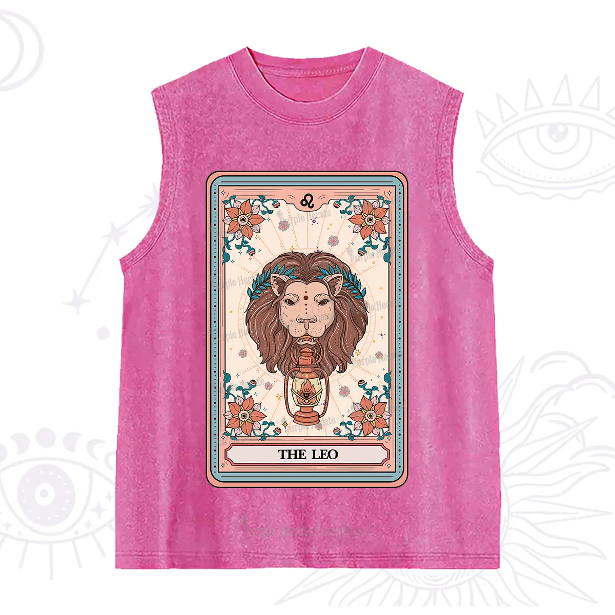 Purplehecate The Leo Tarot Card Washed Tank