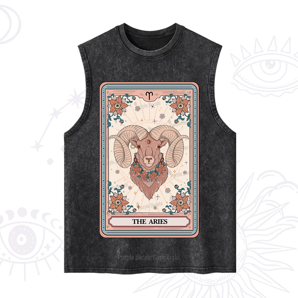 Purplehecate The Aries Tarot Card Washed Tank