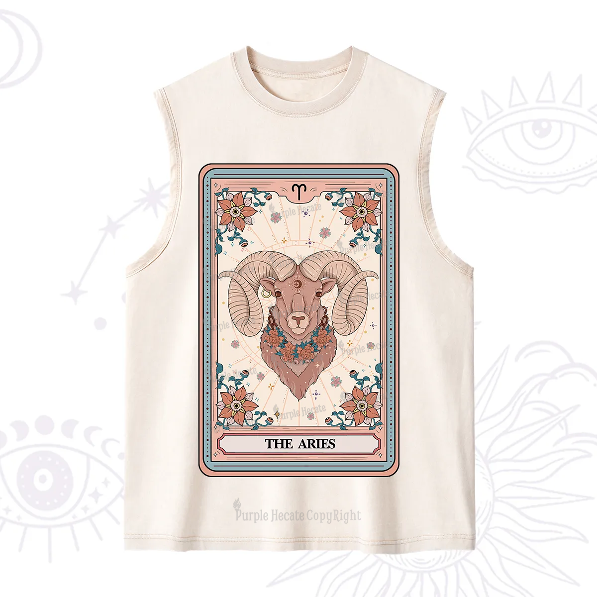 Purplehecate The Aries Tarot Card Washed Tank