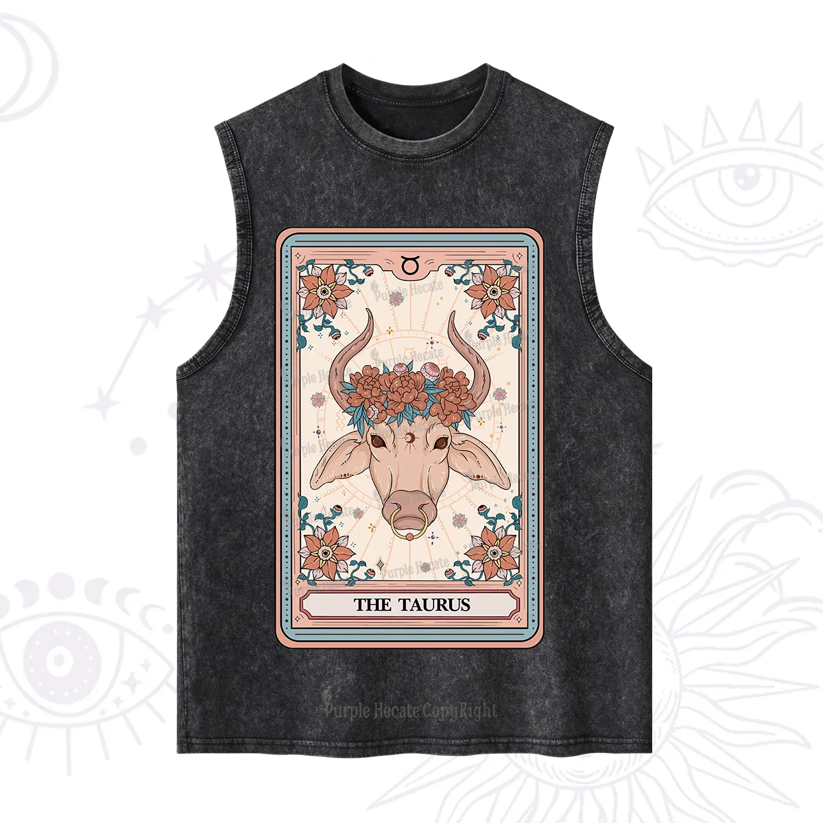 Purplehecate The Taurus Tarot Card Washed Tank