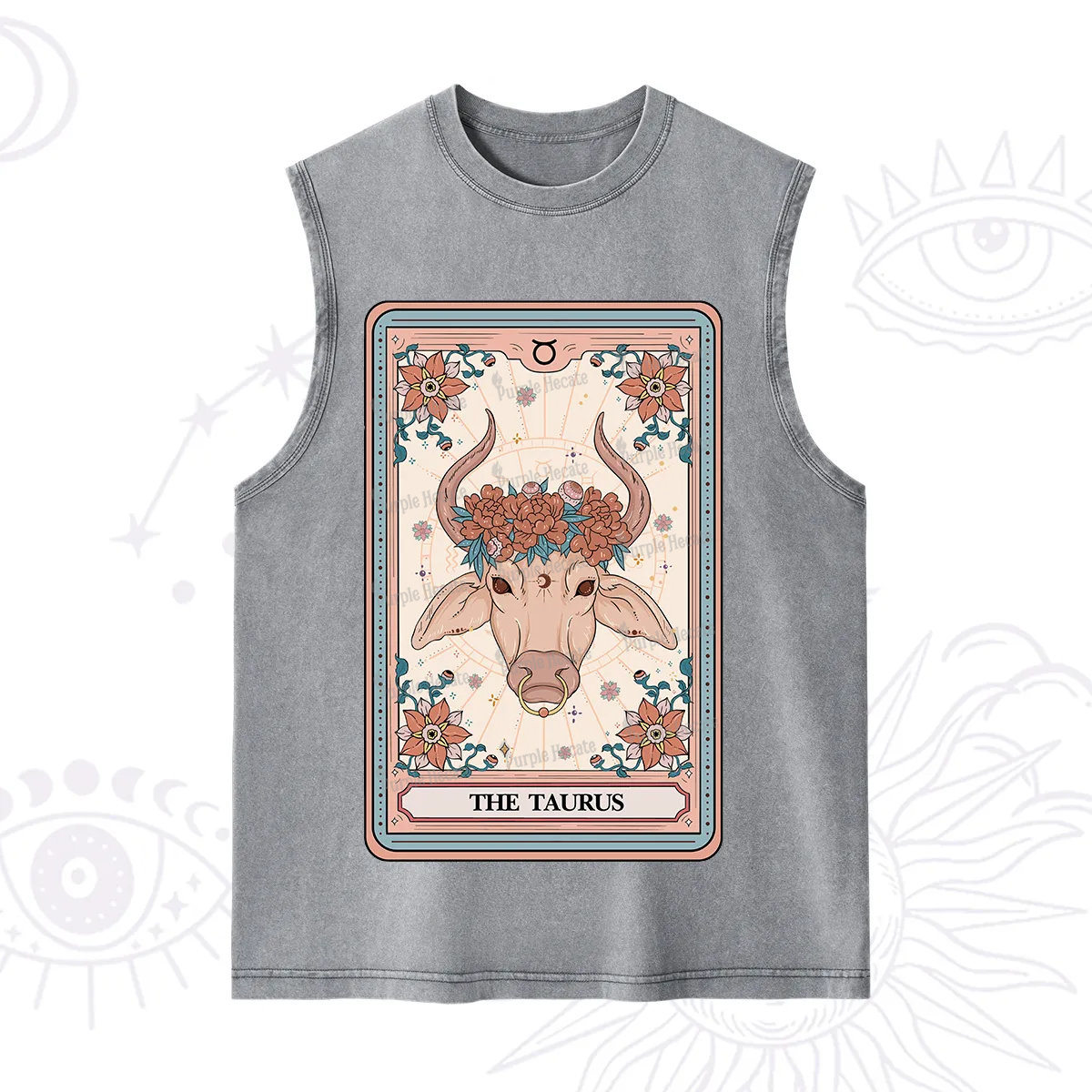 Purplehecate The Taurus Tarot Card Washed Tank