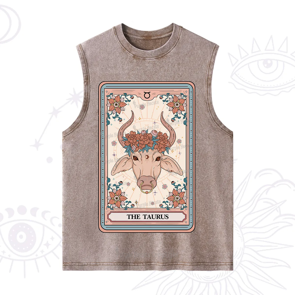 Purplehecate The Taurus Tarot Card Washed Tank