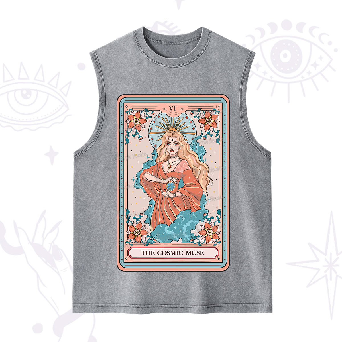 Purplehecate The Cosmic Muse Tarot Card Washed Tank