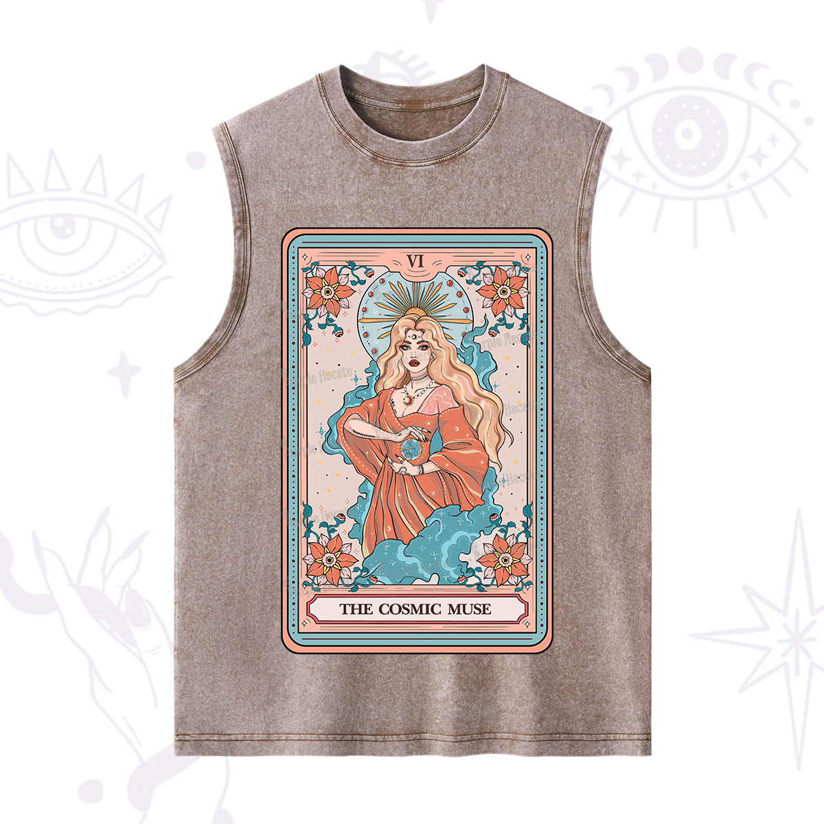 Purplehecate The Cosmic Muse Tarot Card Washed Tank