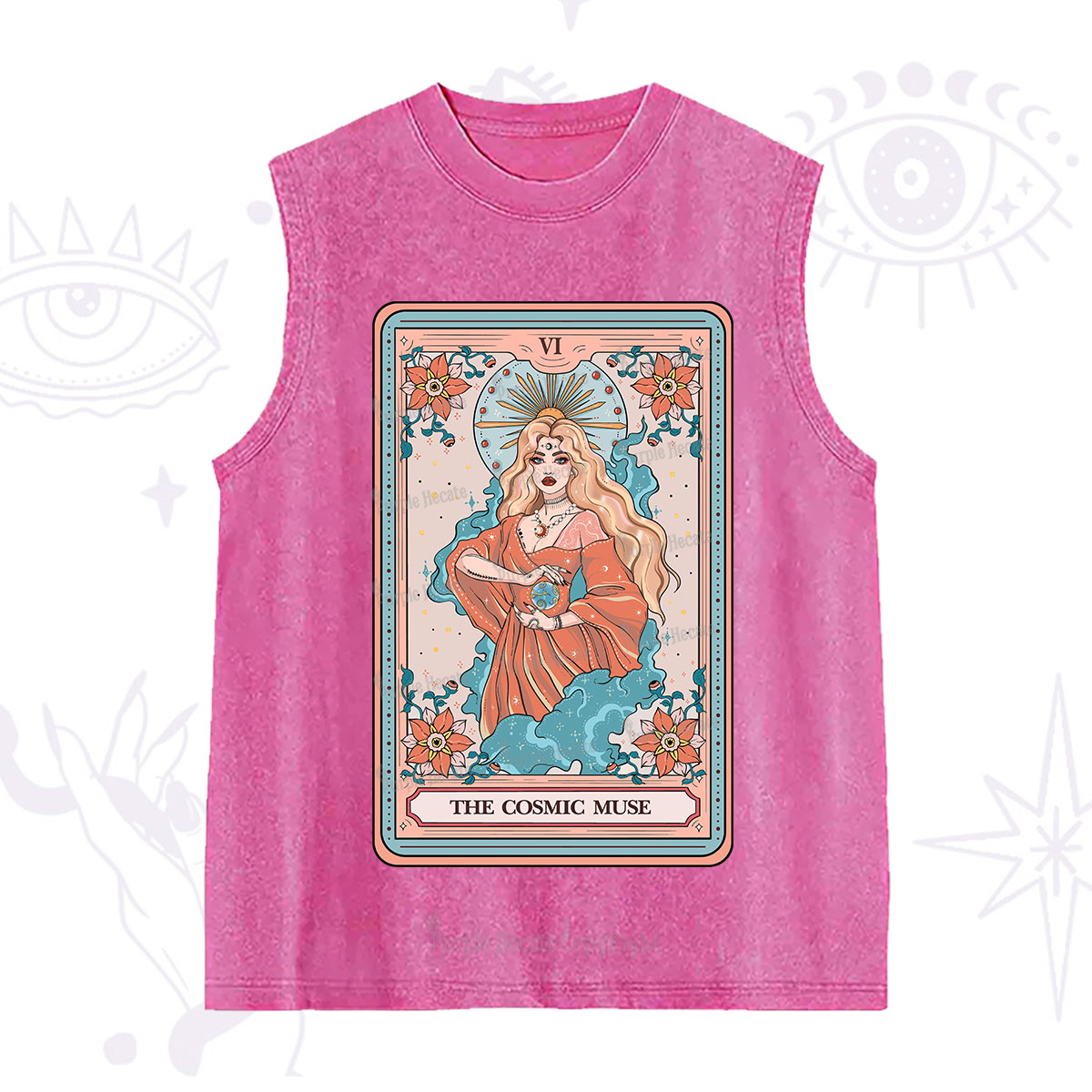 Purplehecate The Cosmic Muse Tarot Card Washed Tank