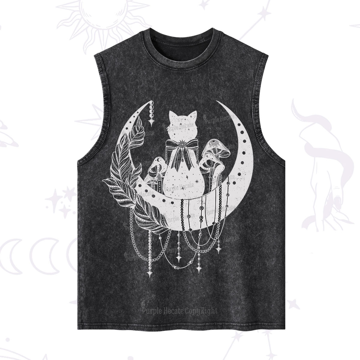 Purplehecate Hecate's Triple Moon Washed Tank