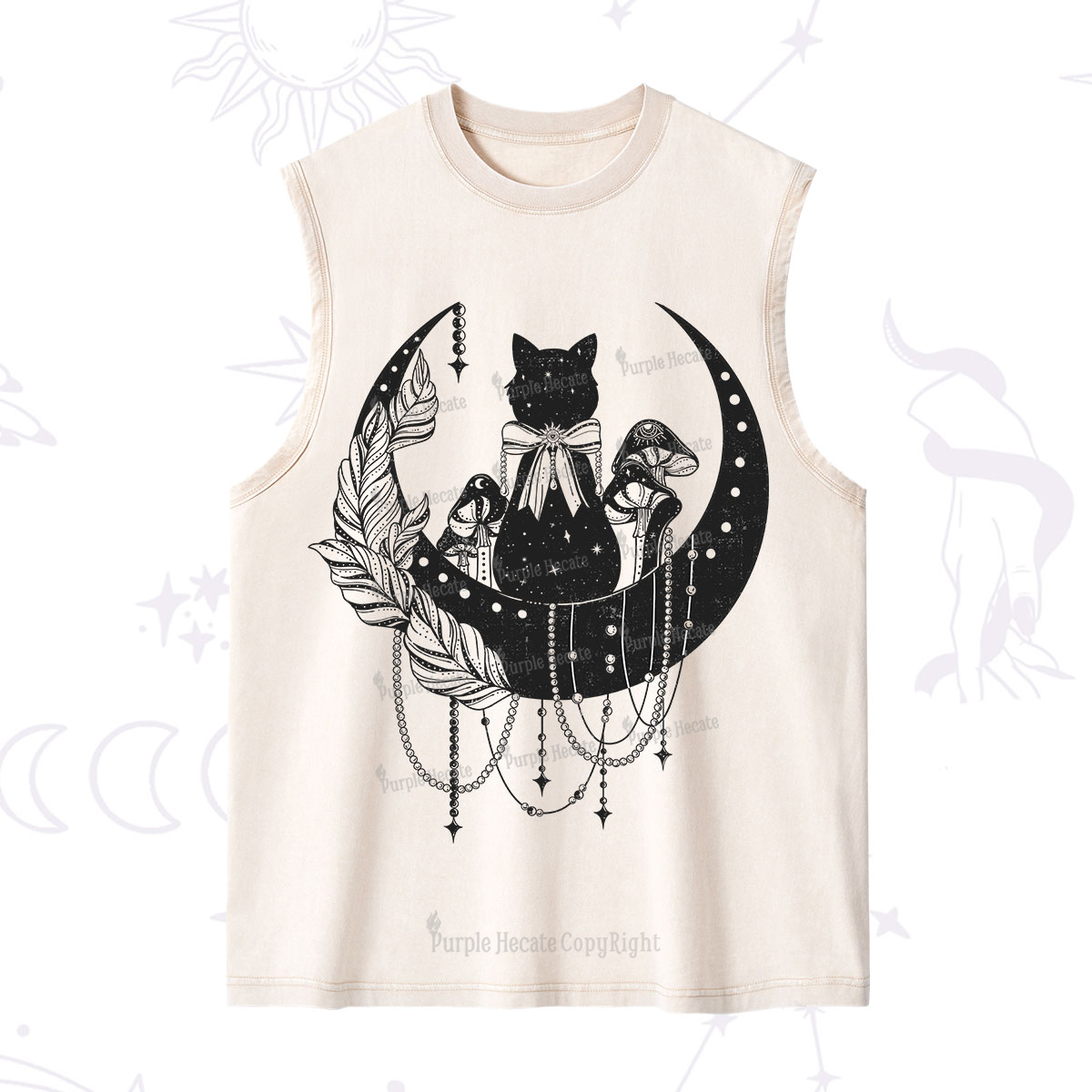 Purplehecate Hecate's Triple Moon Washed Tank