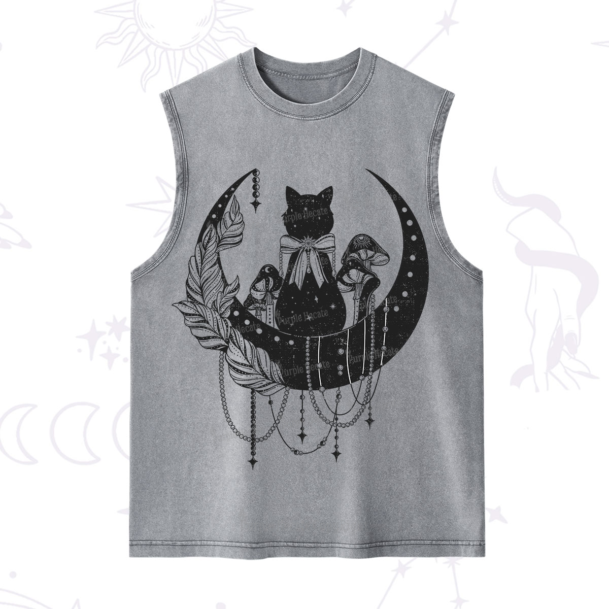 Purplehecate Hecate's Triple Moon Washed Tank