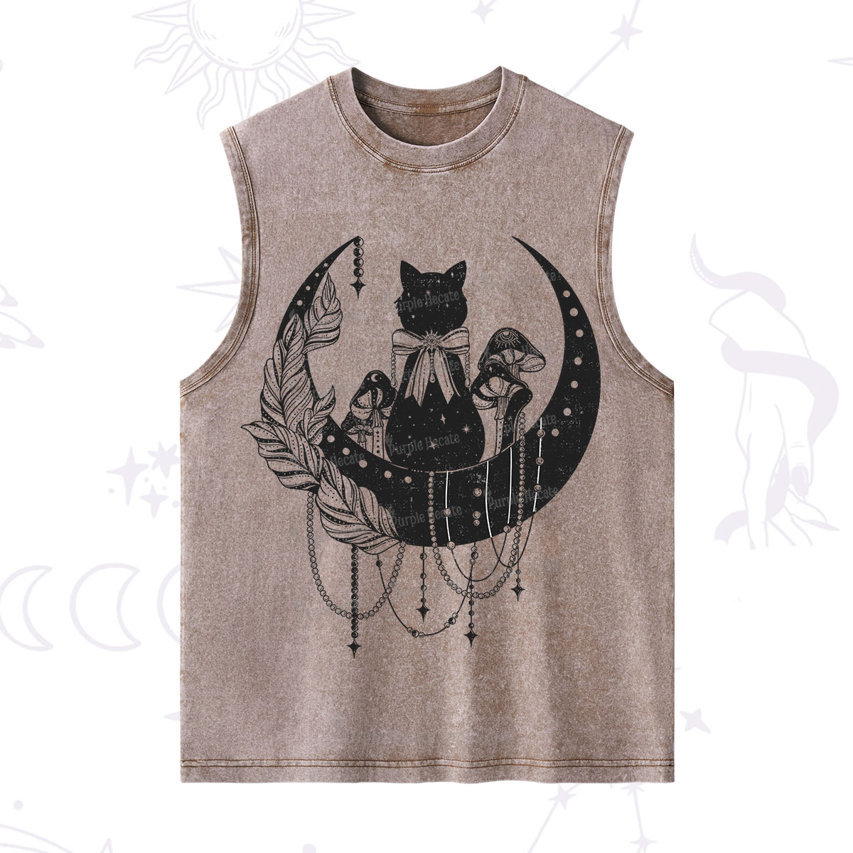Purplehecate Hecate's Triple Moon Washed Tank