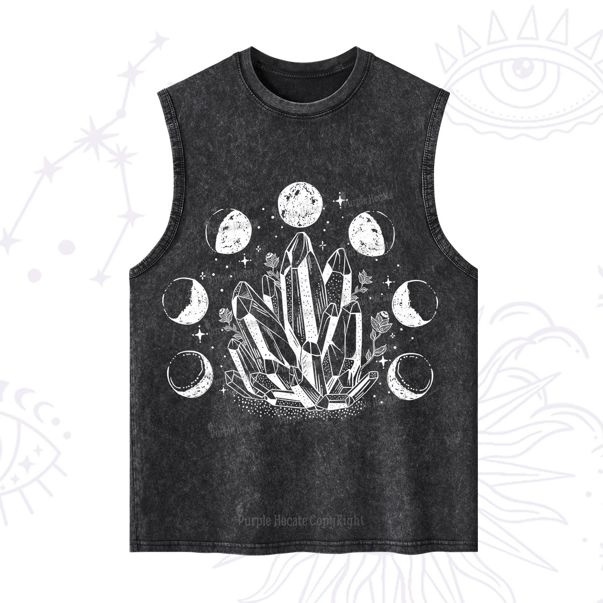 Purplehecate Crystals and Moon Phases Washed Tank