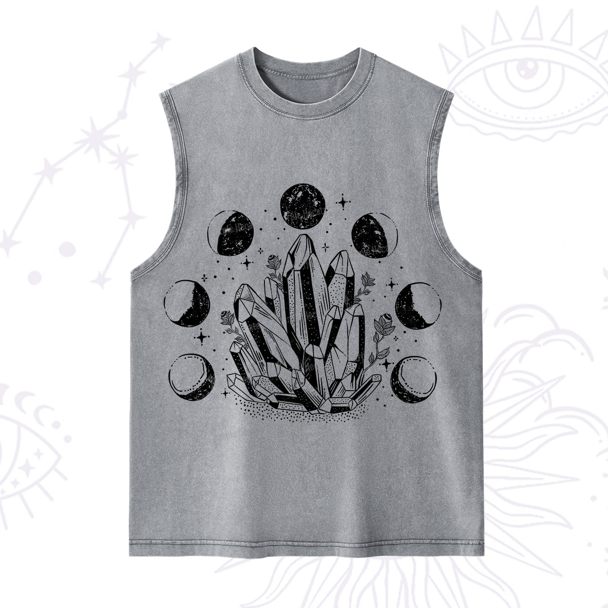 Purplehecate Crystals and Moon Phases Washed Tank