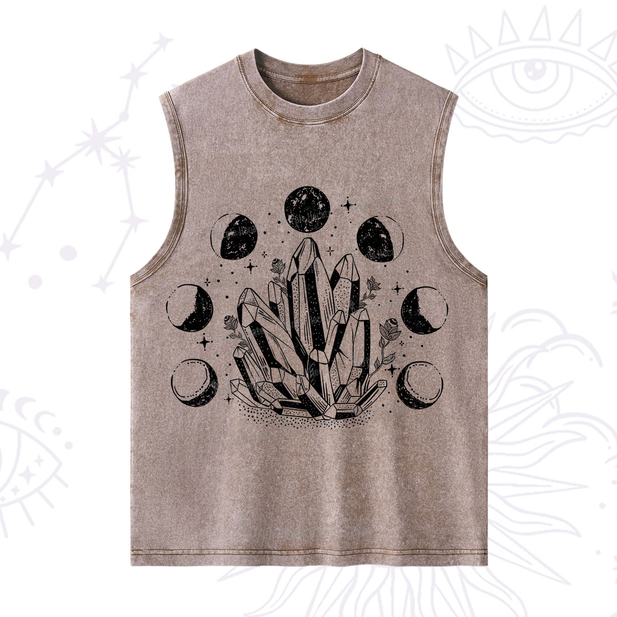 Purplehecate Crystals and Moon Phases Washed Tank