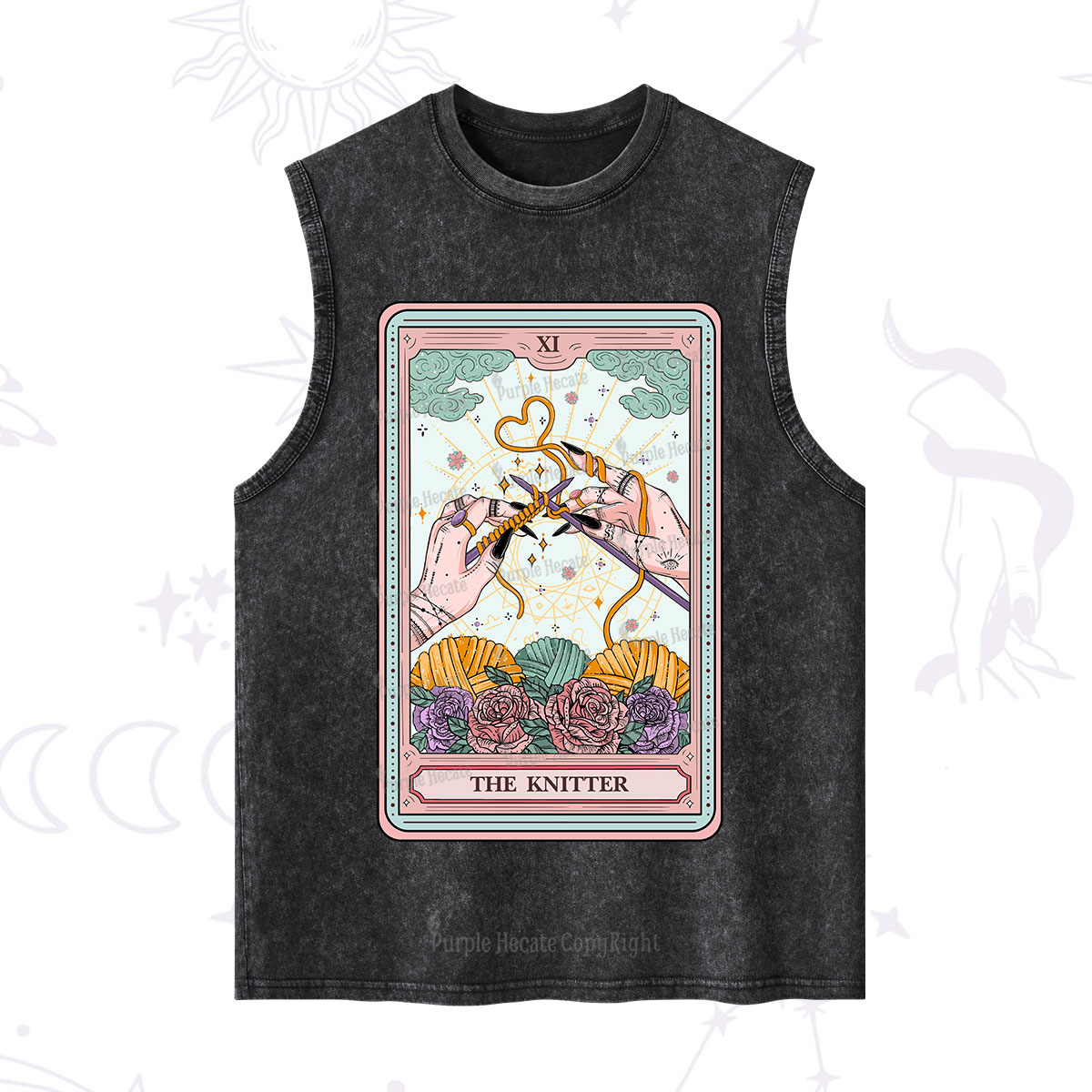 Purplehecate The Knitter Tarot Card Washed Tank
