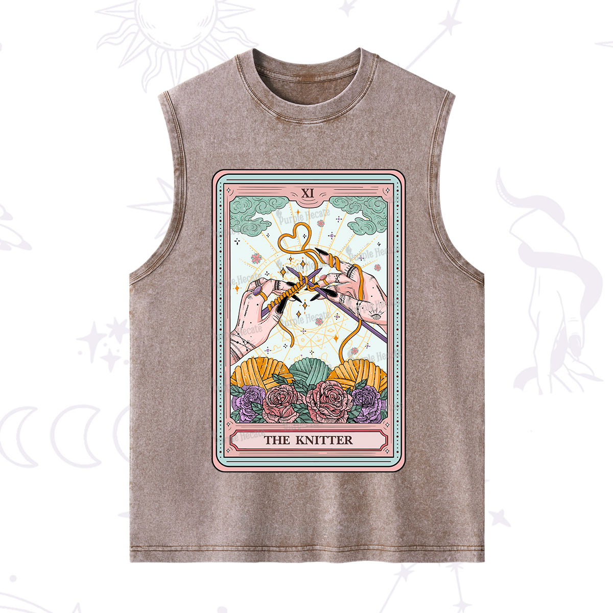 Purplehecate The Knitter Tarot Card Washed Tank