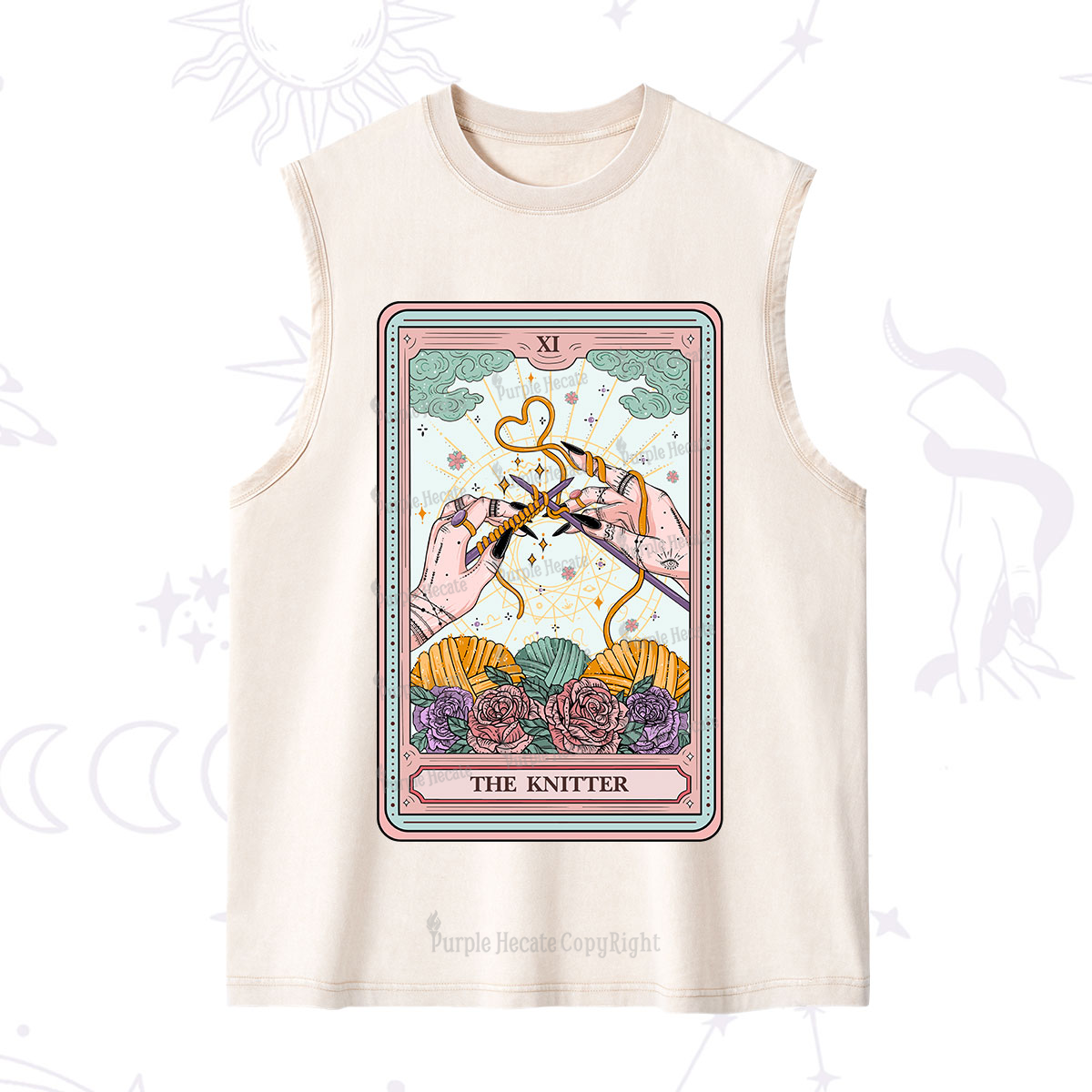 Purplehecate The Knitter Tarot Card Washed Tank
